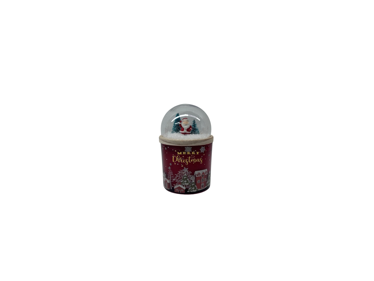 Candela paesaggio con babbo natale berries & sugar 170gr 7,1x7,1xh.34,5cm