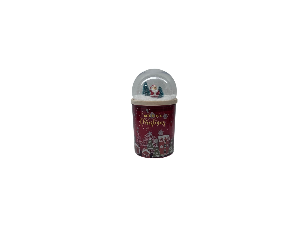 Candela paesaggio con babbo natale berries & sugar 270gr 7,1x7,1xh.34,5cm