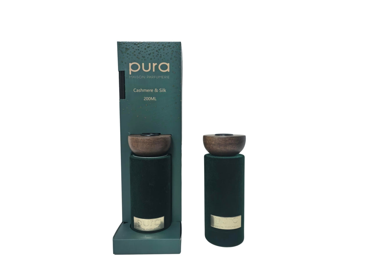 Diffusore in vetro Pura vellutato verde fragranza black tea & vetiver 200ml 7,3x7,3xh.41,5cm
