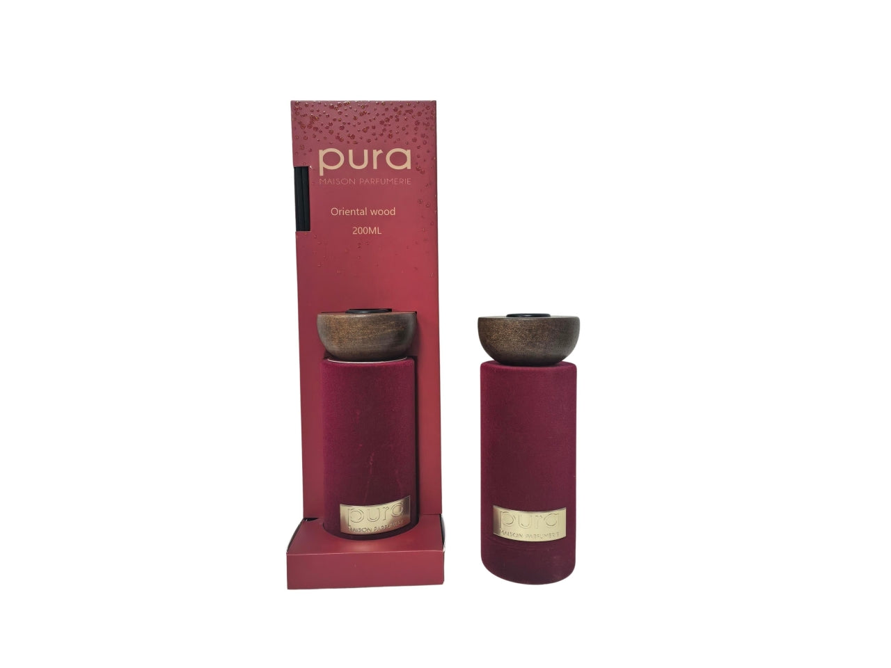 Diffusore in vetro Pura vellutato bordeaux fragranza lavender wood 200ml 7,3x7,3xh.41,5cm
