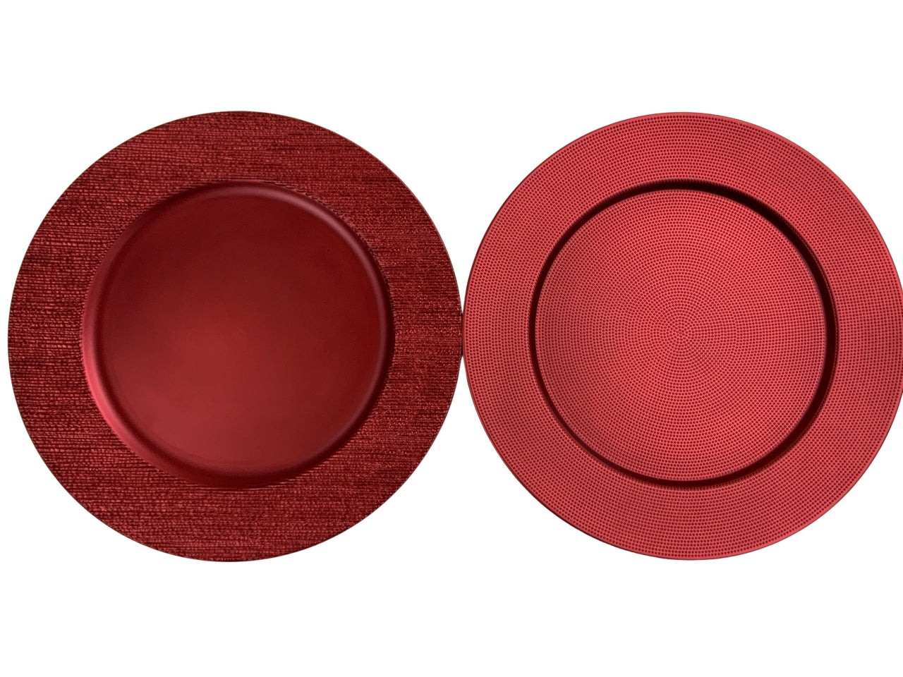 Sottopiatto rosso in plastica d.33xh.1cm design assortiti