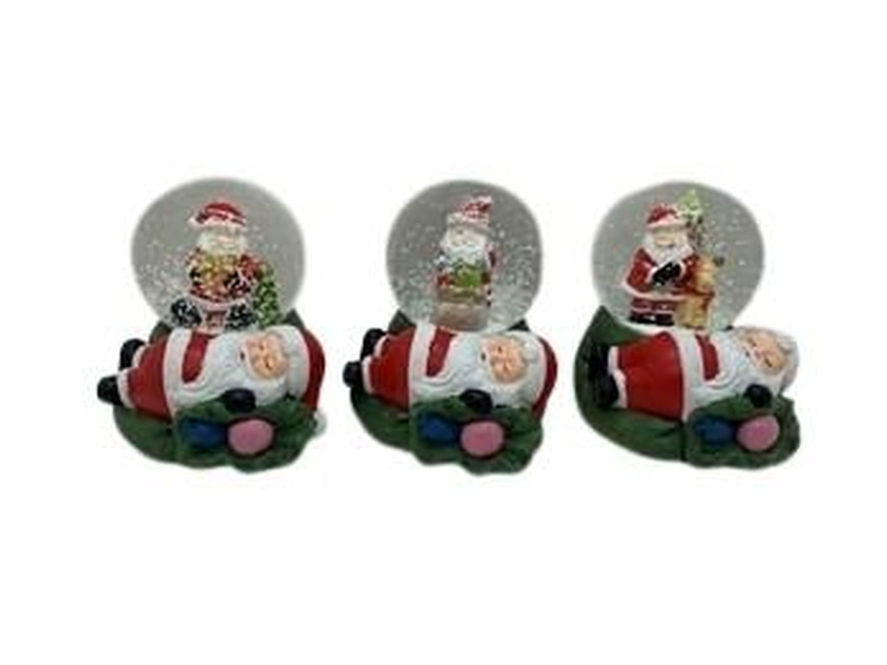 Palla di neve babbo natale in poliresina 11,5x10,5xh.11cm design assortiti