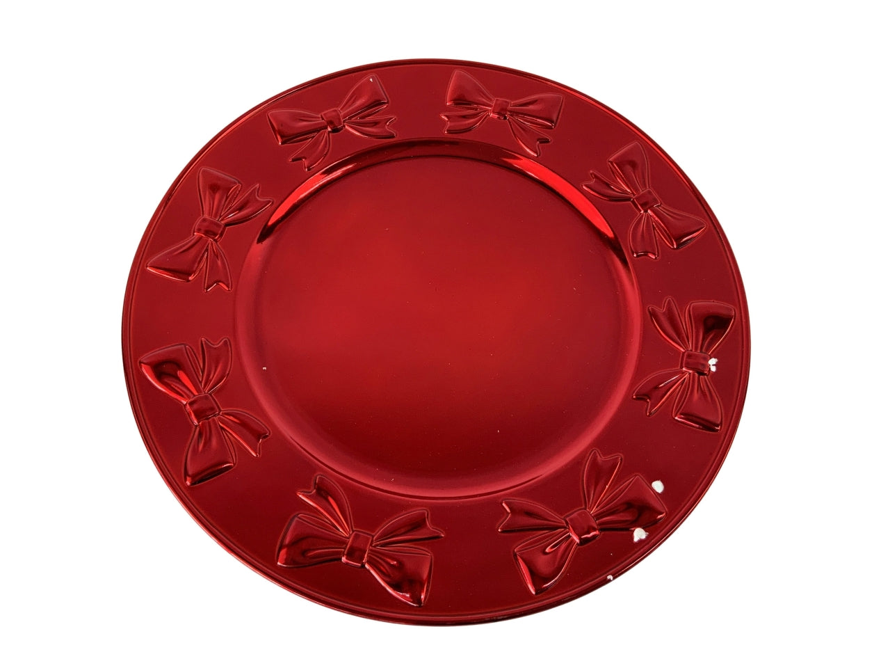 Sottopiatto rosso lucido in plastica d.33xh.1cm