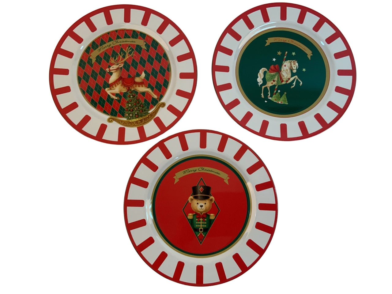Sottopiatto decorato in plastica d.33xh.1cm design assortiti