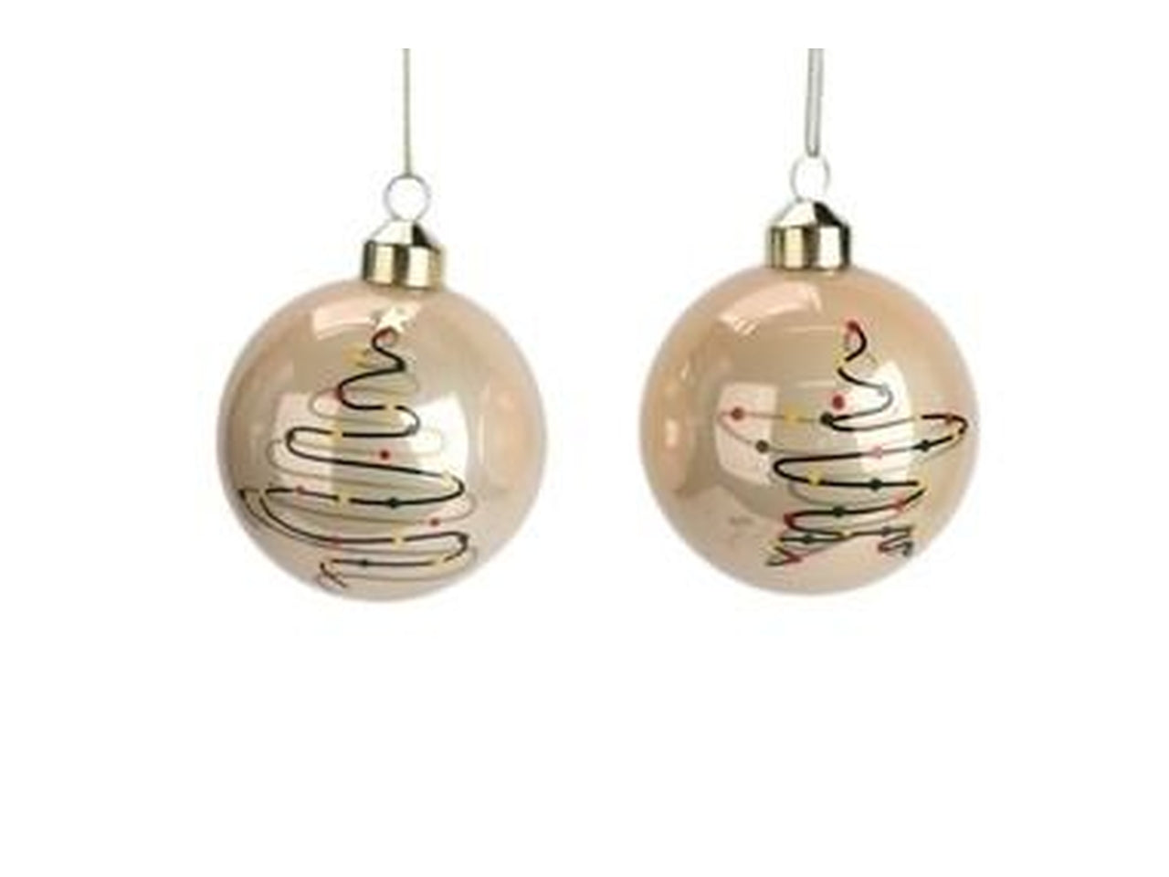 Palla di natale in vetro d.8cm design assortiti
