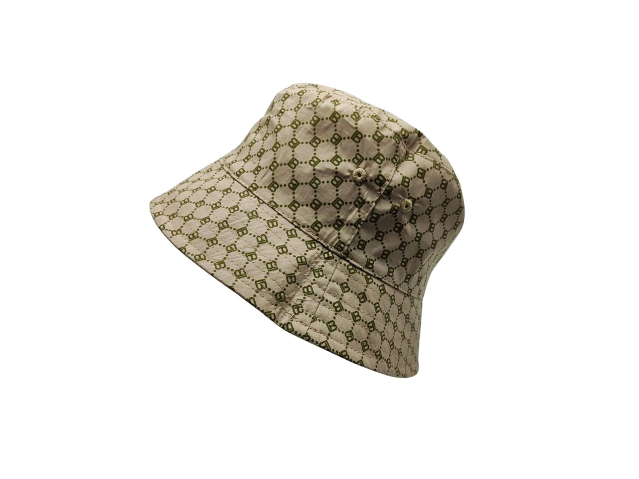 Laura biagiotti cappello buket logo allover beige 100% cotone