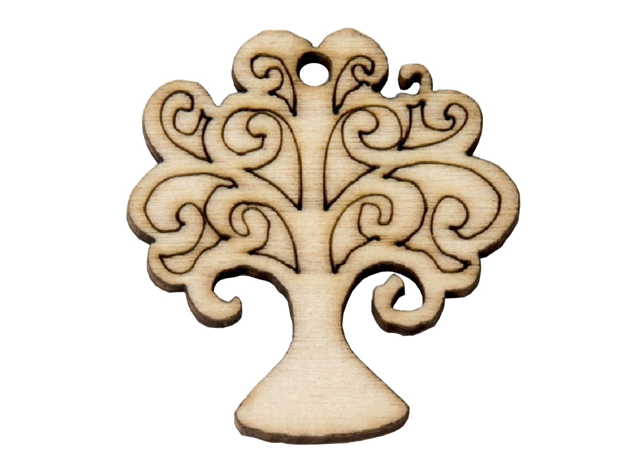 Applicazione albero della vita 3,5cm in legno in confezione da 12 pezzi