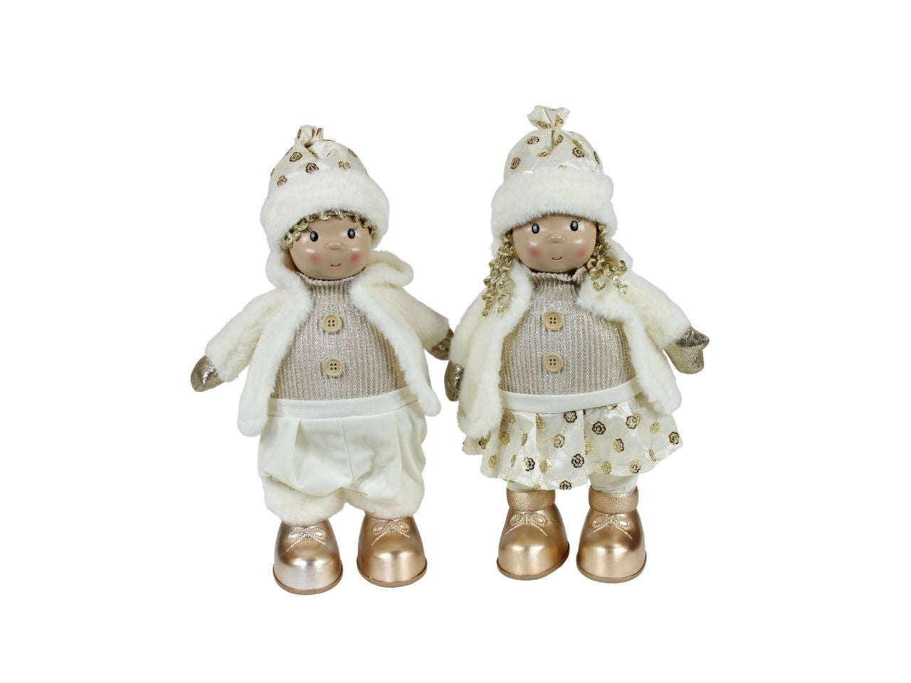 Bamboline natalizie oro 43cm, 2 modelli assortiti