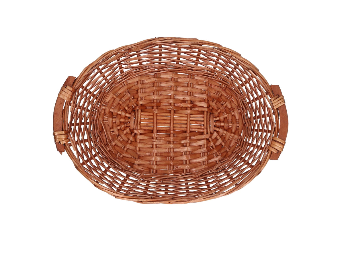 Cesta in vimini Nazo, colore miele, ovale 45x35xh.13 cm