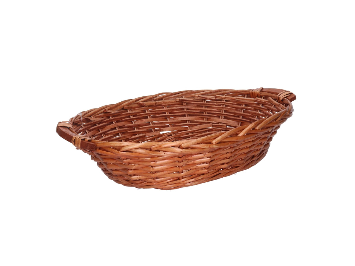 Cesta in vimini Nazo, colore miele, ovale 45x35xh.13 cm
