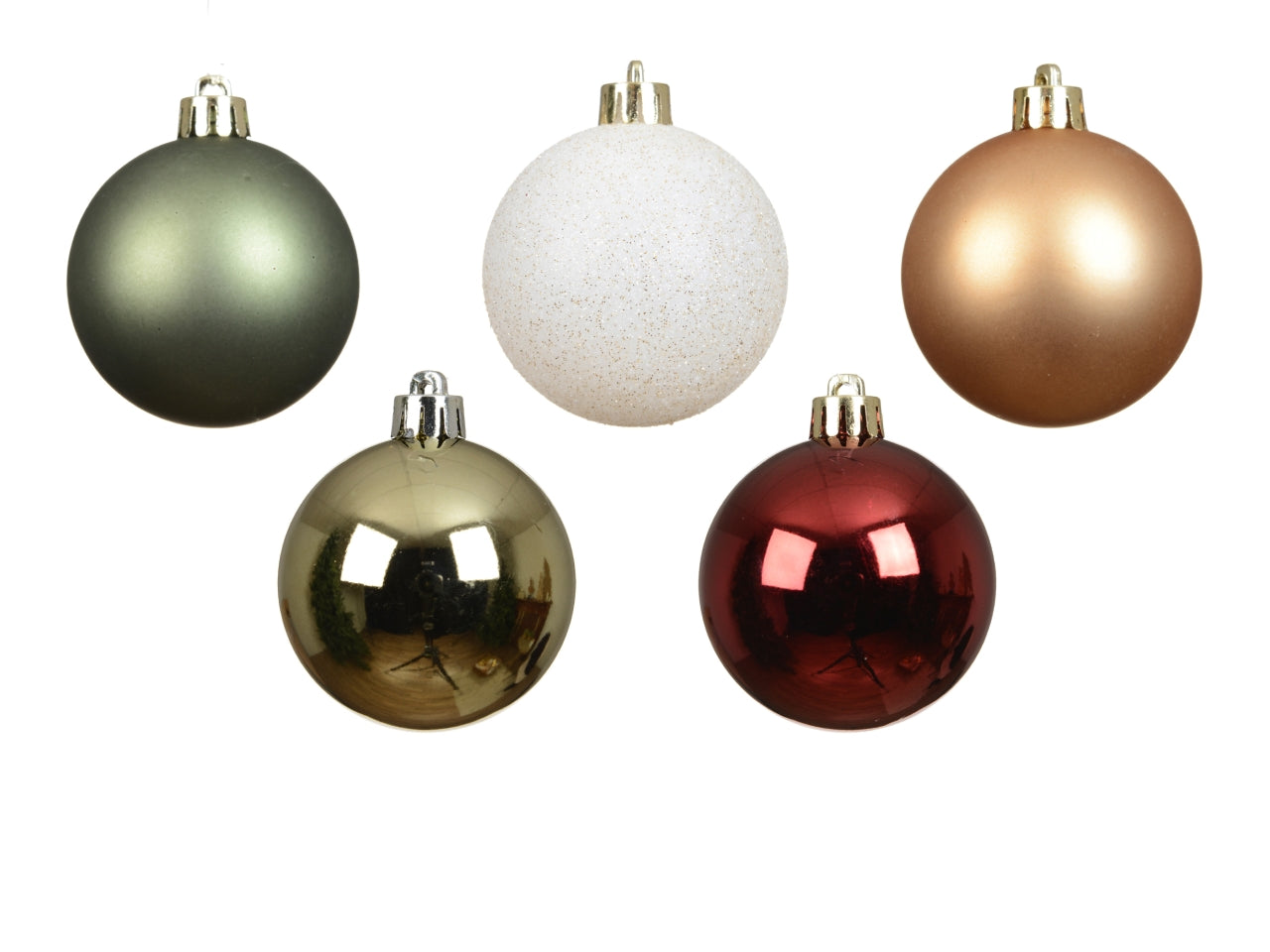 Palla di Natale 6cm in confezione da 30 pezzi lucida, opaco, glitterata