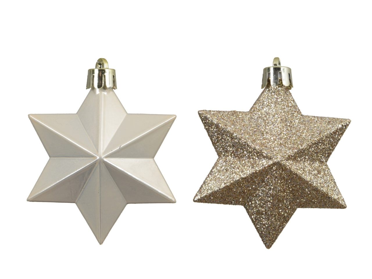 Appendino a forma di stella in confezione da 12 pezzi beige