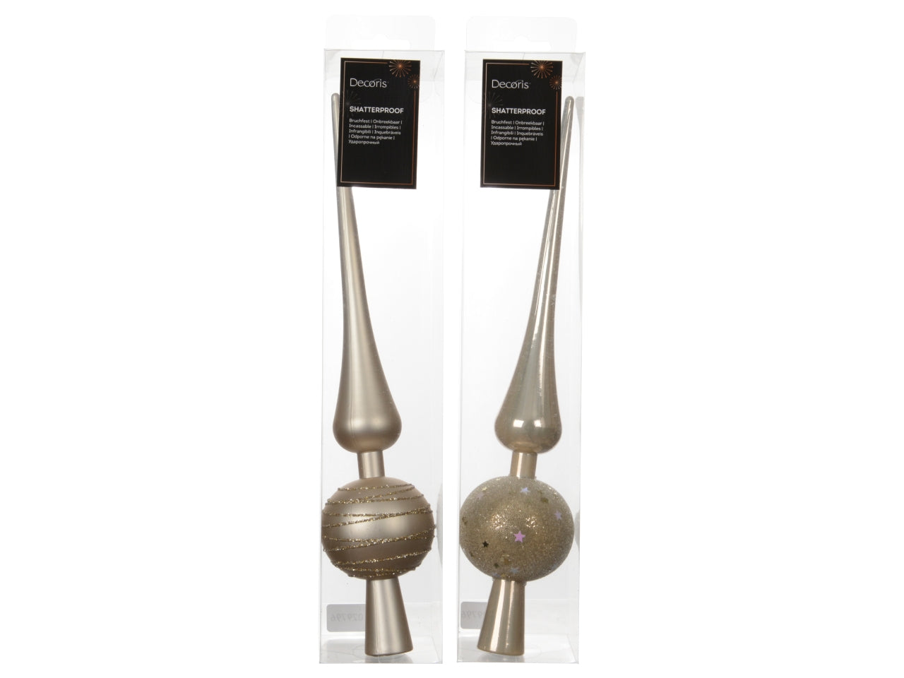 Puntale per albero di natale 30,5cm beige lucido, opaco in 2 assortimenti