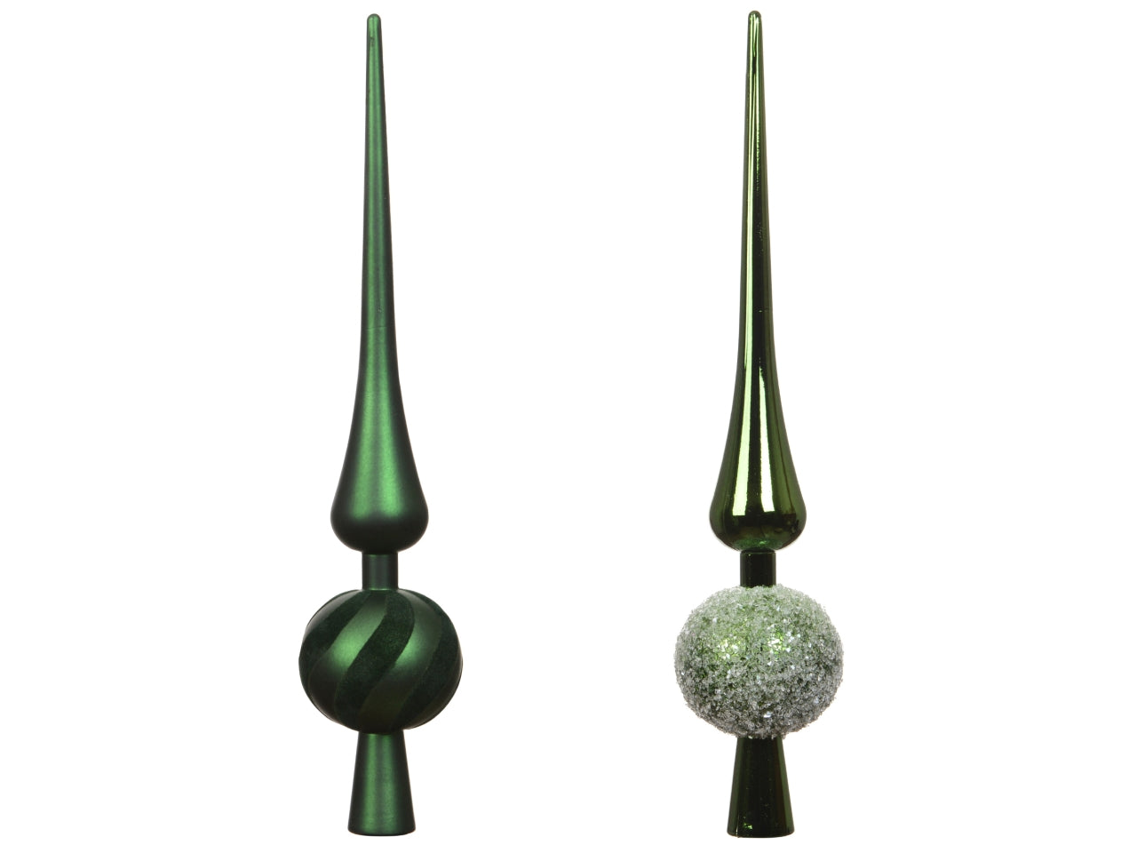 Puntale per albero di natale 30,5cm verde lucido, opaco in 2 assortimenti