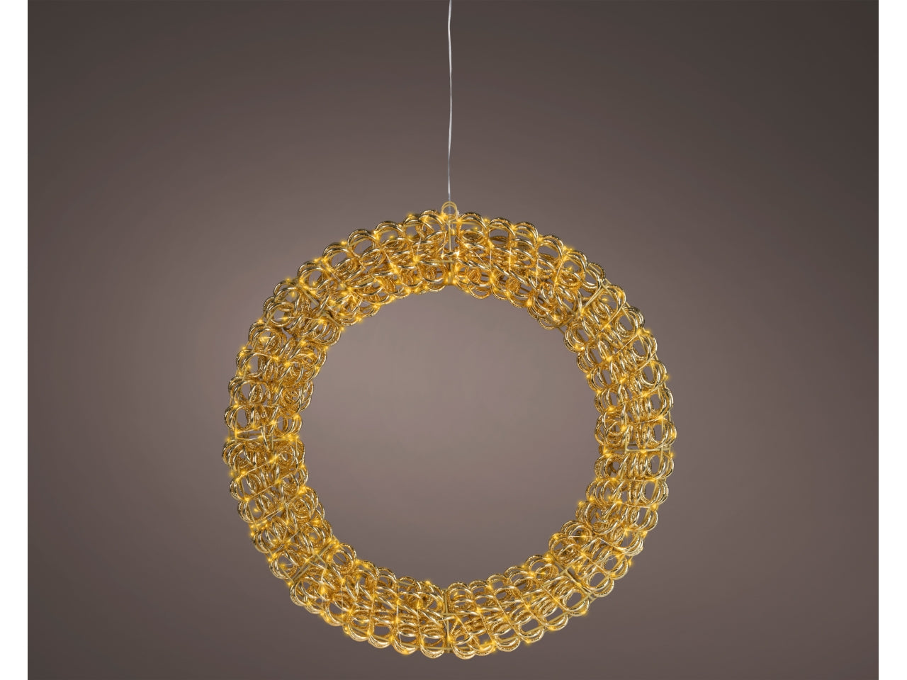 Corona luminosa 58cm con 400 led bianco classico e flash per uso esterno