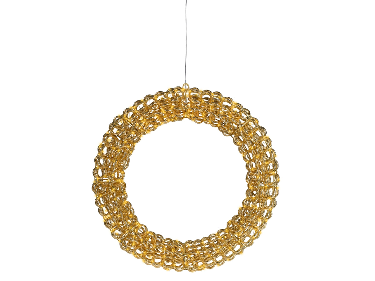 Corona luminosa 58cm con 400 led bianco classico e flash per uso esterno