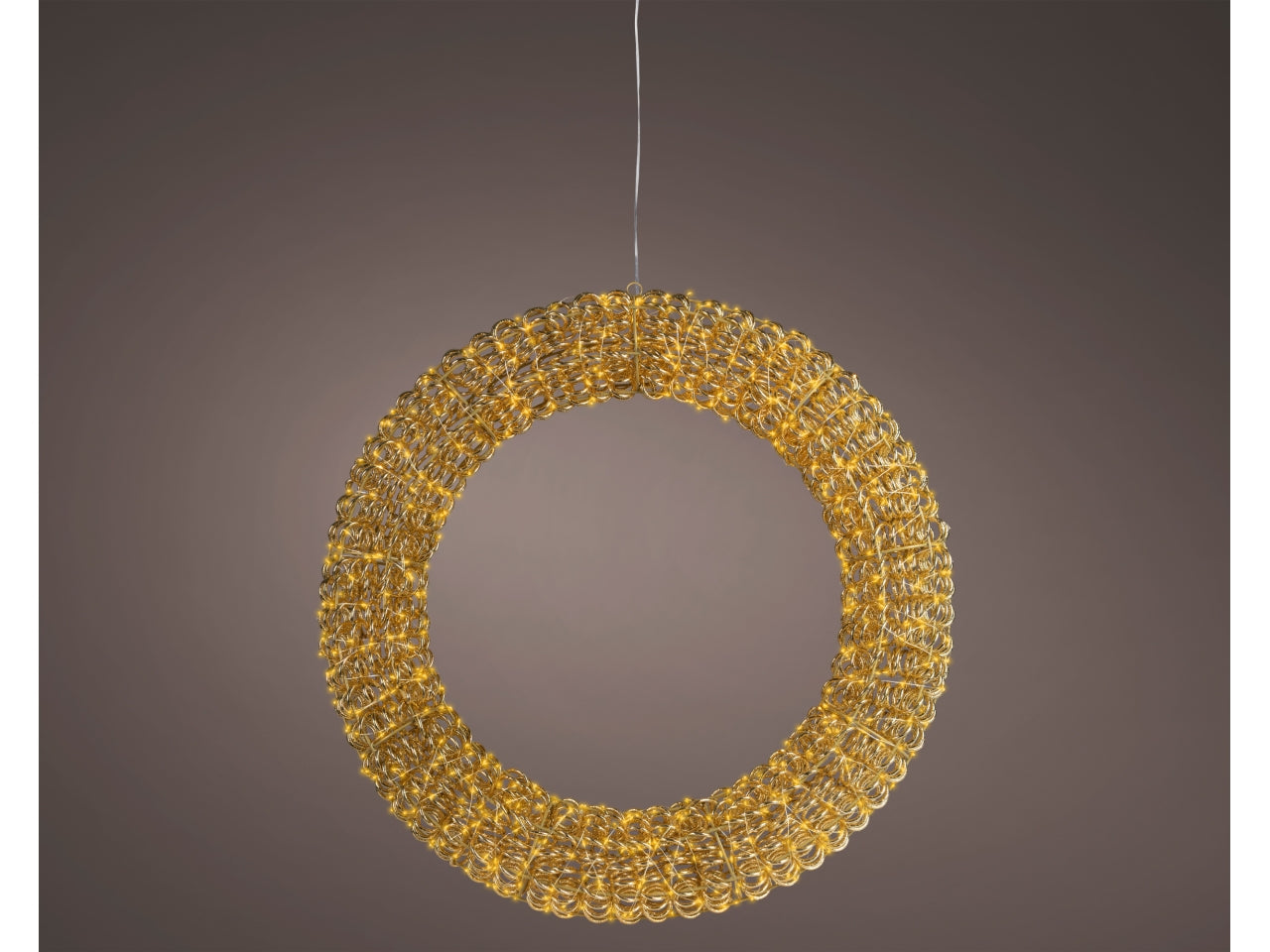 Corona luminosa maxi 78cm con 800 led bianco classico e flash per uso esterno