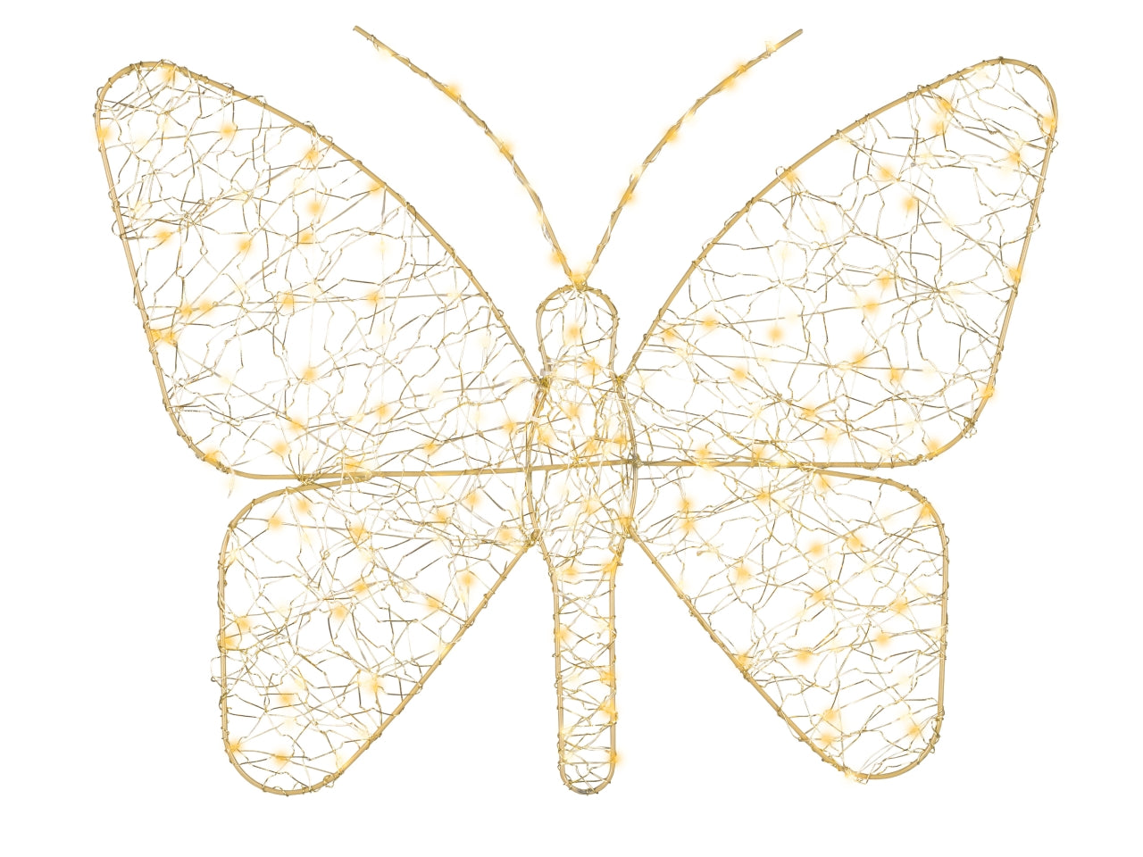 Farfalla luminosa 58x43cm con led bianco caldo e flash per uso esterno