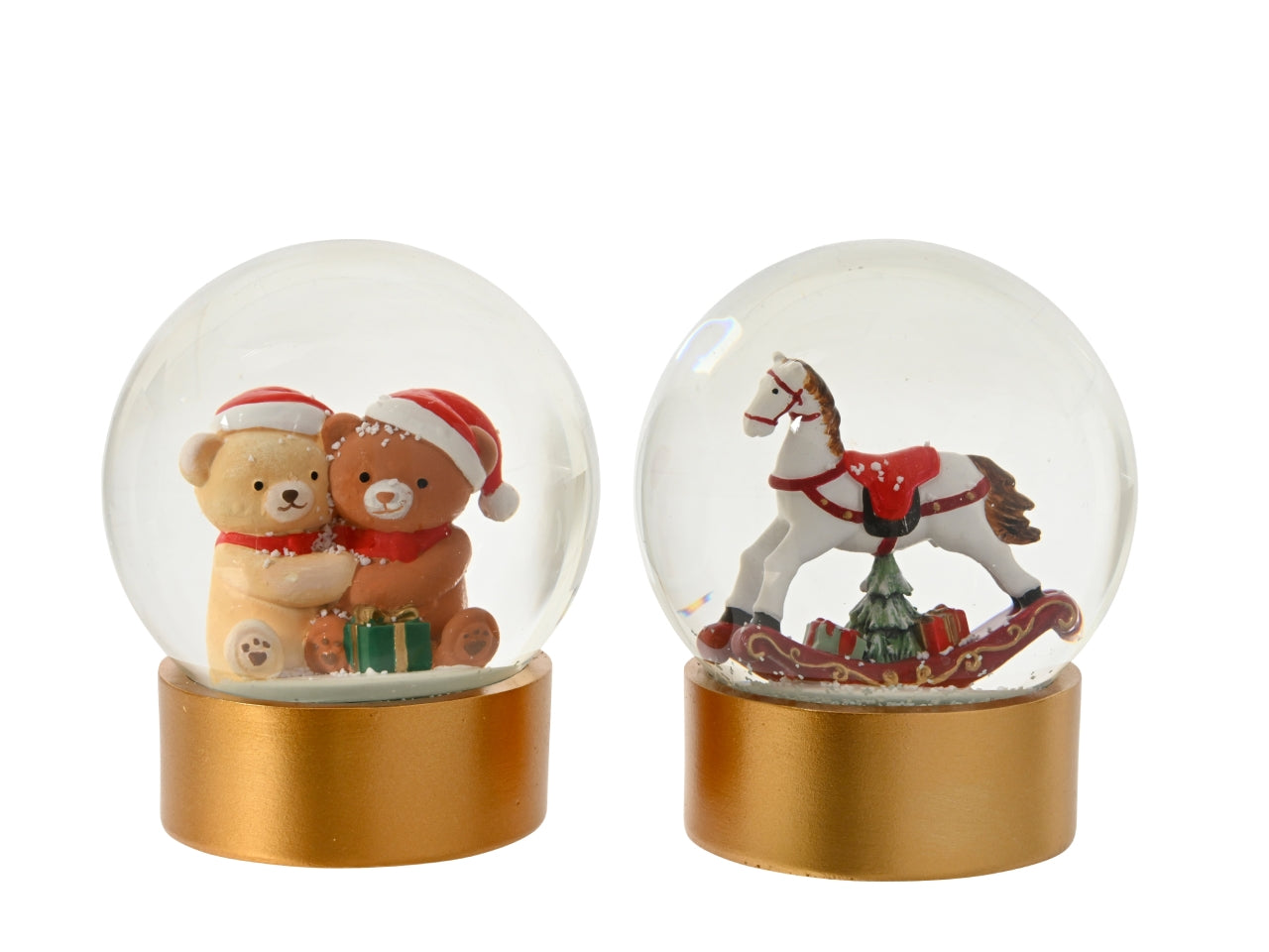 Palla di neve 13,3cm oro in 2 assortimenti