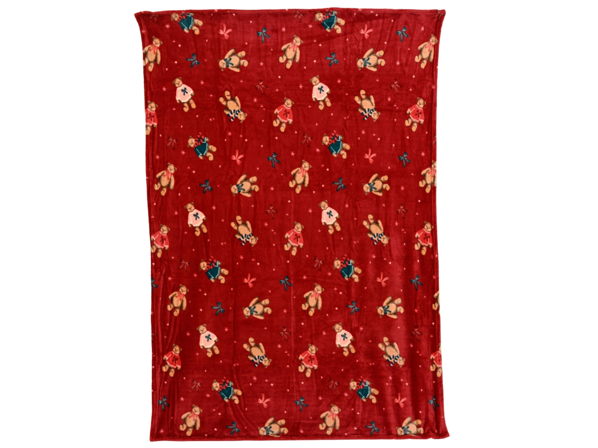 Plaid 130x170cm con orsetti in 2 assortimenti