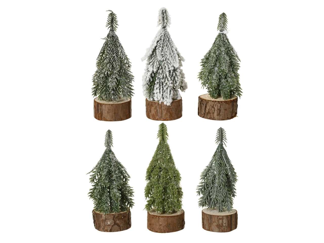 Alberello 11cm con base a tronco in 6 assortimenti