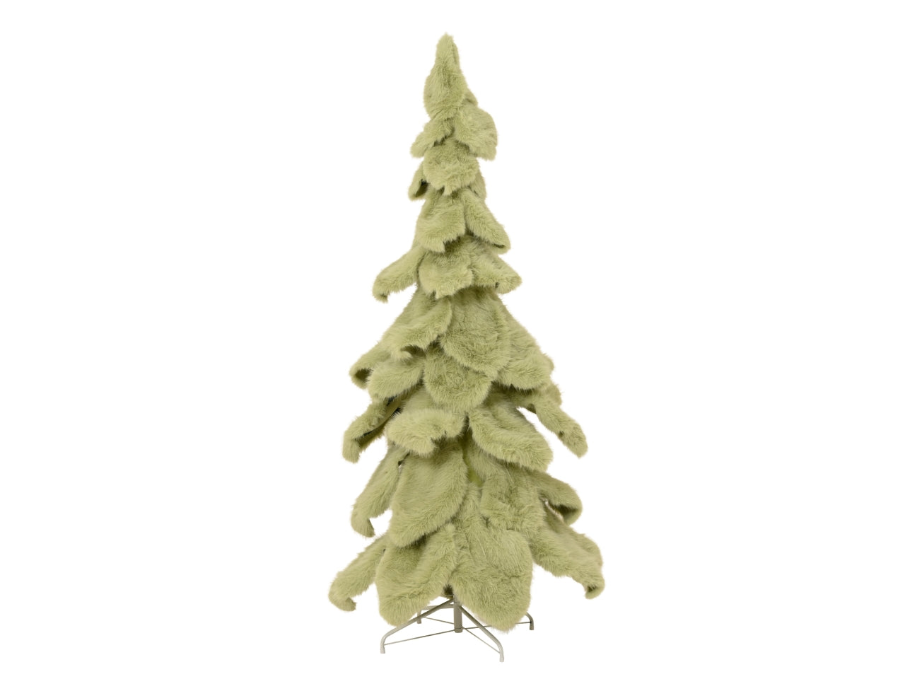 Albero di natale in pelliccia sintetica 180cm verde a 7 strati con diametro 105cm