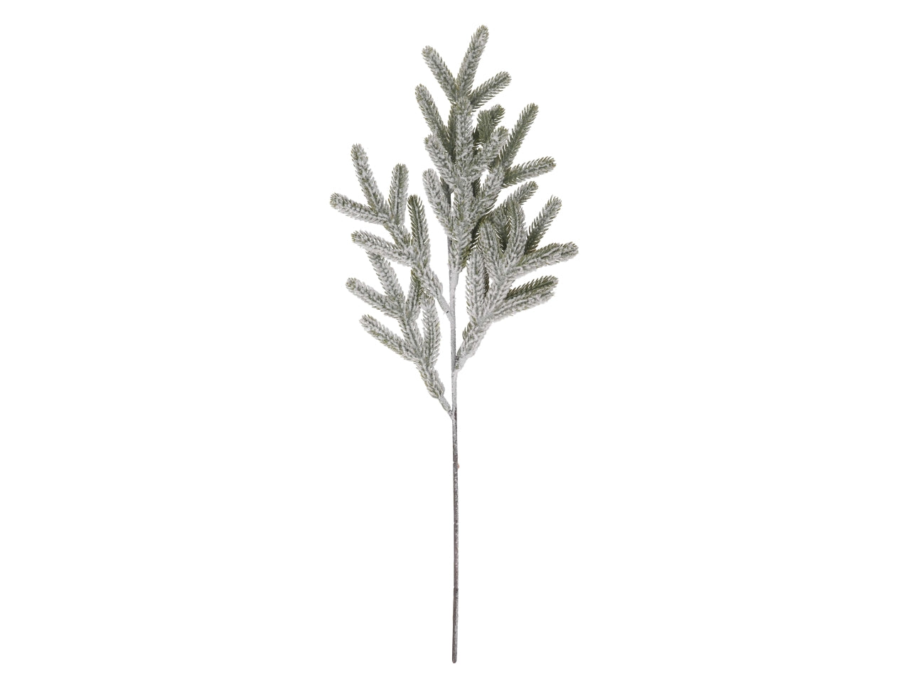 Ramo di pino in plastica innevato verde 42cm