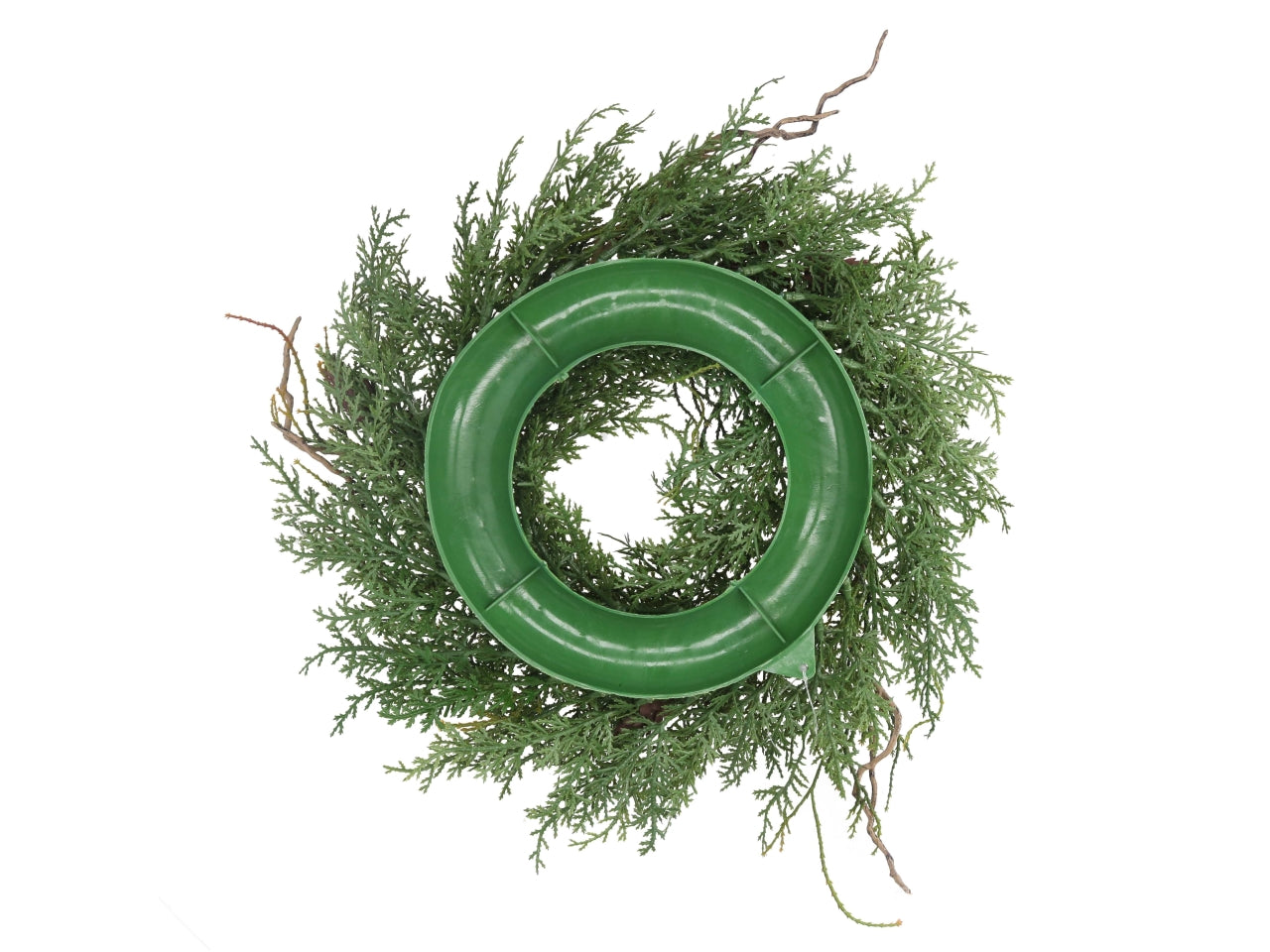 Dietroporta in cipresso con pigne verde 35cm