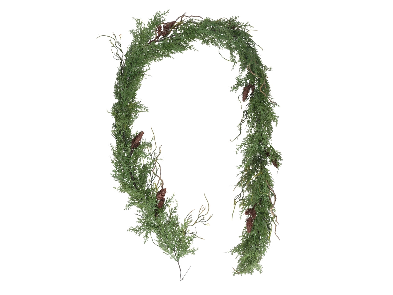 Ghirlanda in cipresso con pigne verde 170cm