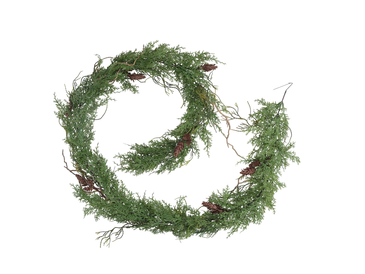 Ghirlanda in cipresso con pigne verde 170cm