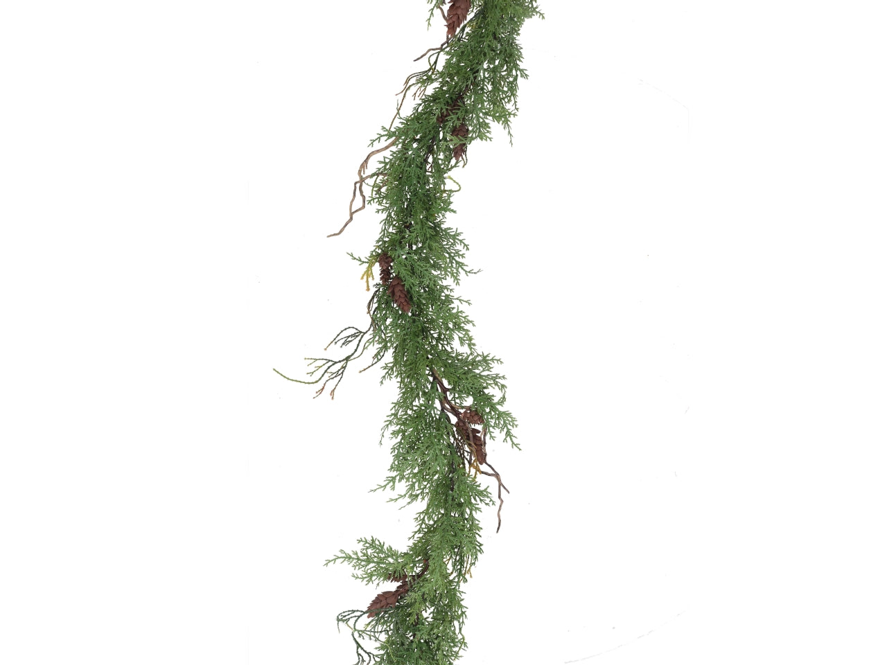 Ghirlanda in cipresso con pigne verde 170cm