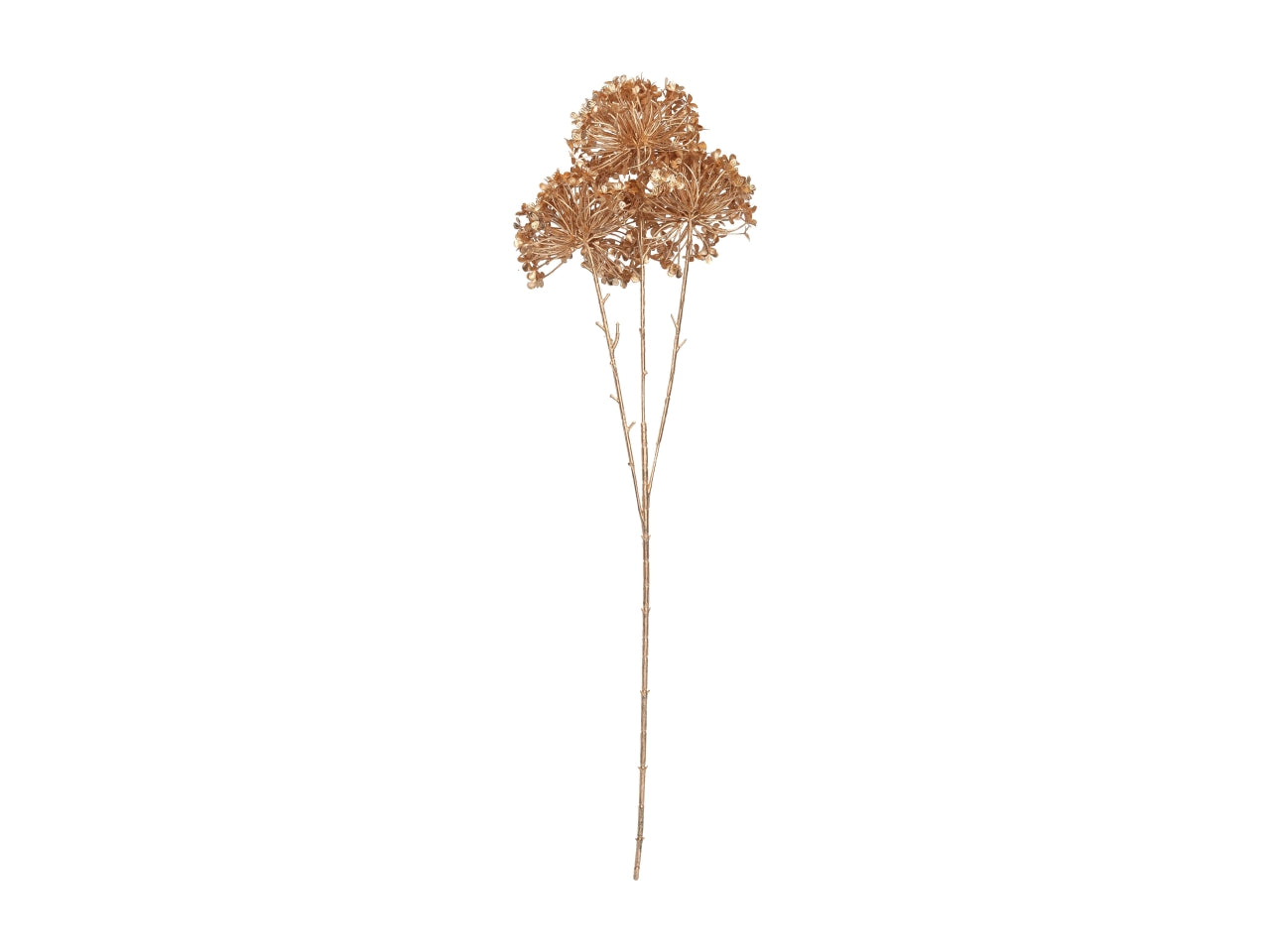 Ramo di ortensia in plastica oro 68cm
