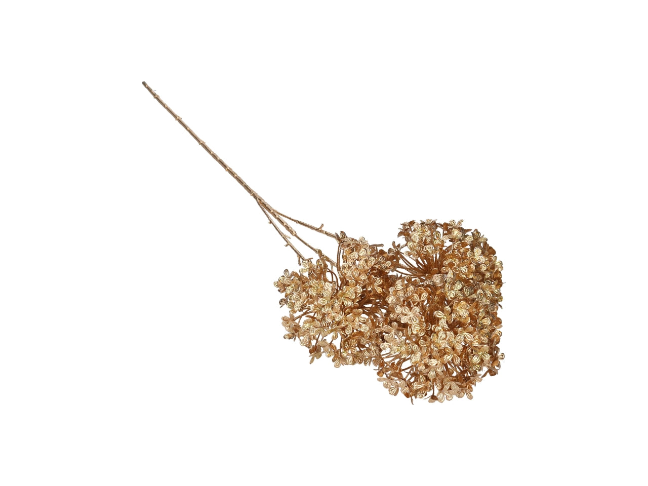 Ramo di ortensia in plastica oro 68cm