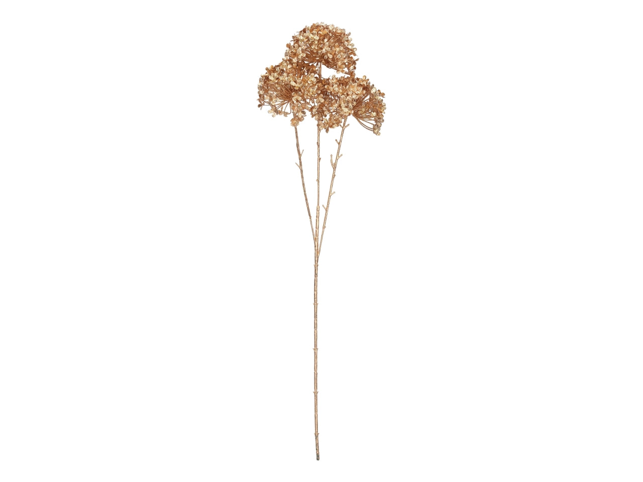 Ramo di ortensia in plastica oro 68cm