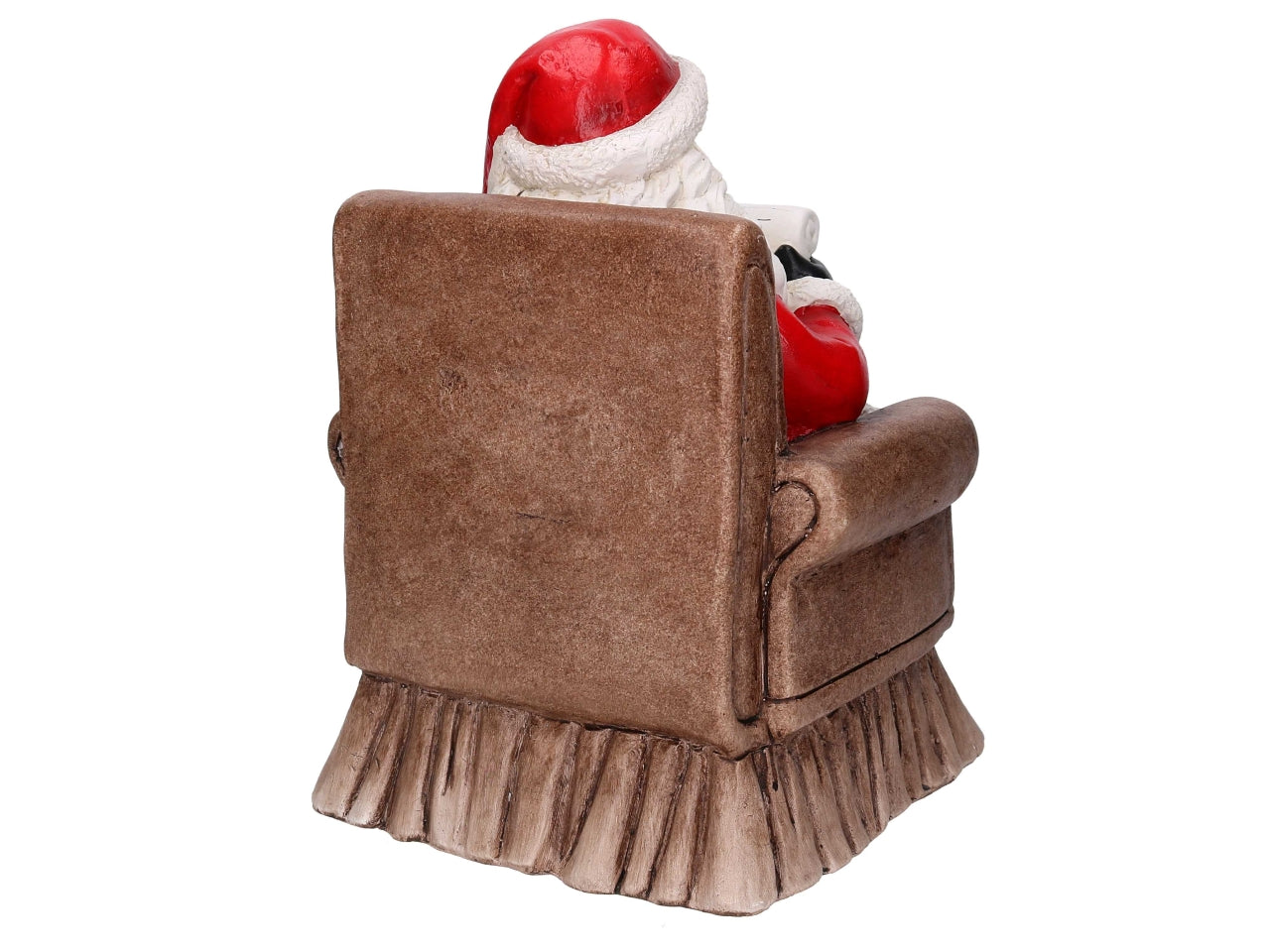 Babbo Natale in resina su poltrona rosso 27xh.35cm