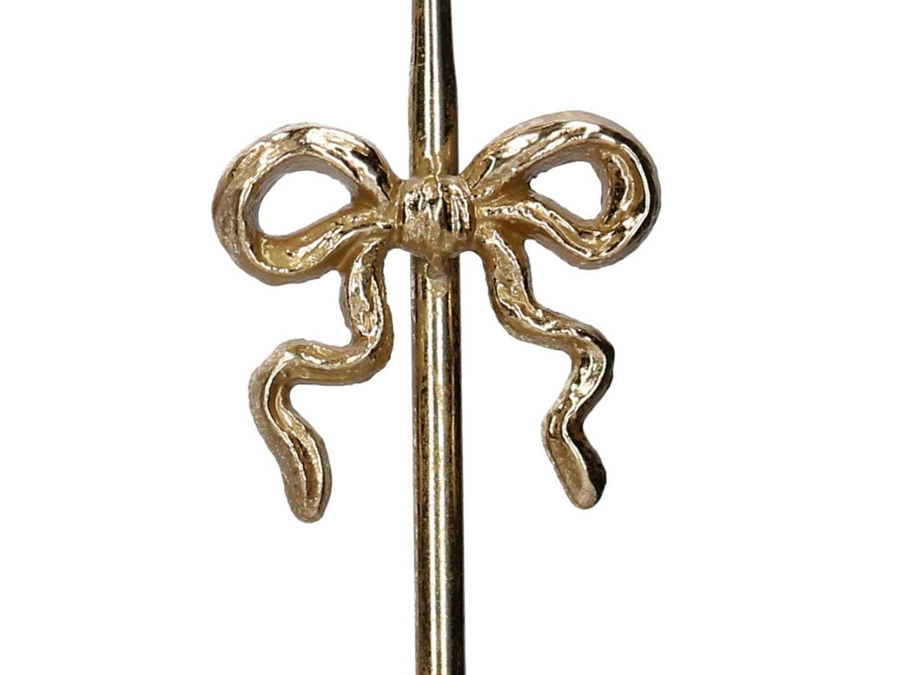 Portacandele in metallo con fiocco oro 15xh.42cm