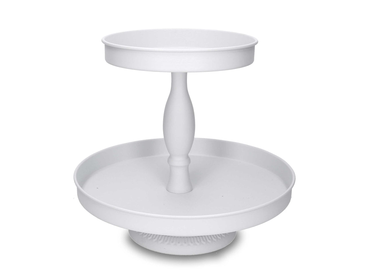 Alzatina in metallo a 2 piani bianco 30xh.30cm