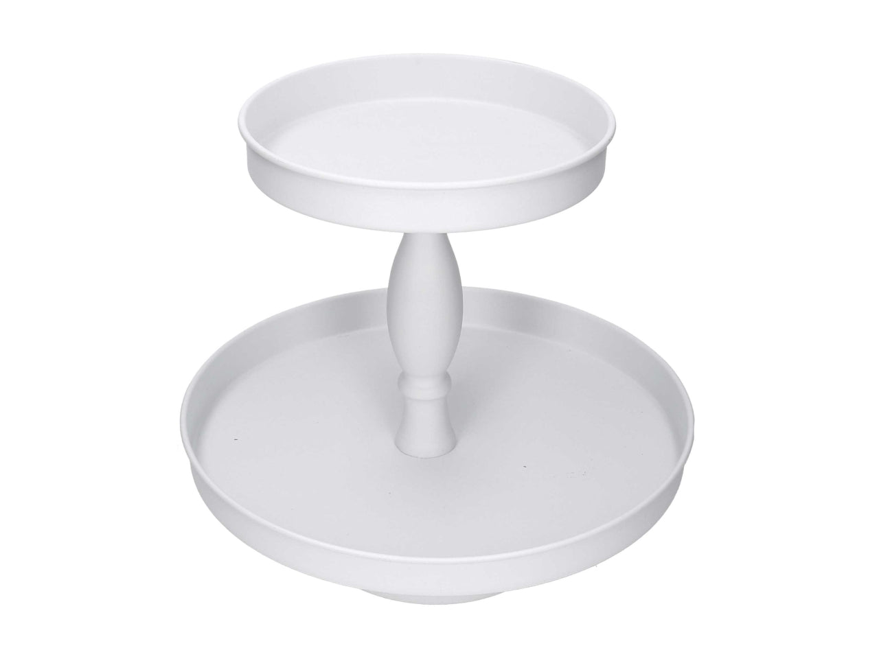 Alzatina in metallo a 2 piani bianco 30xh.30cm