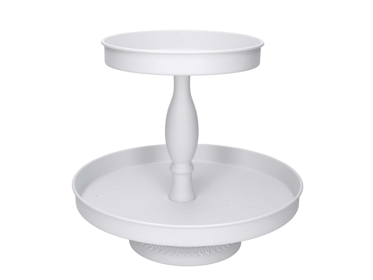 Alzatina in metallo a 2 piani bianco 30xh.30cm