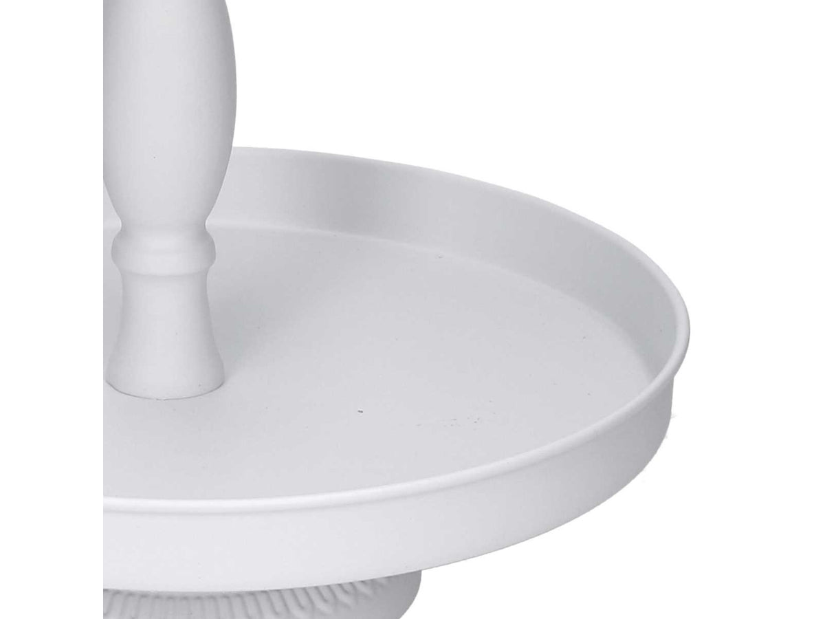 Alzatina in metallo a 2 piani bianco 30xh.30cm