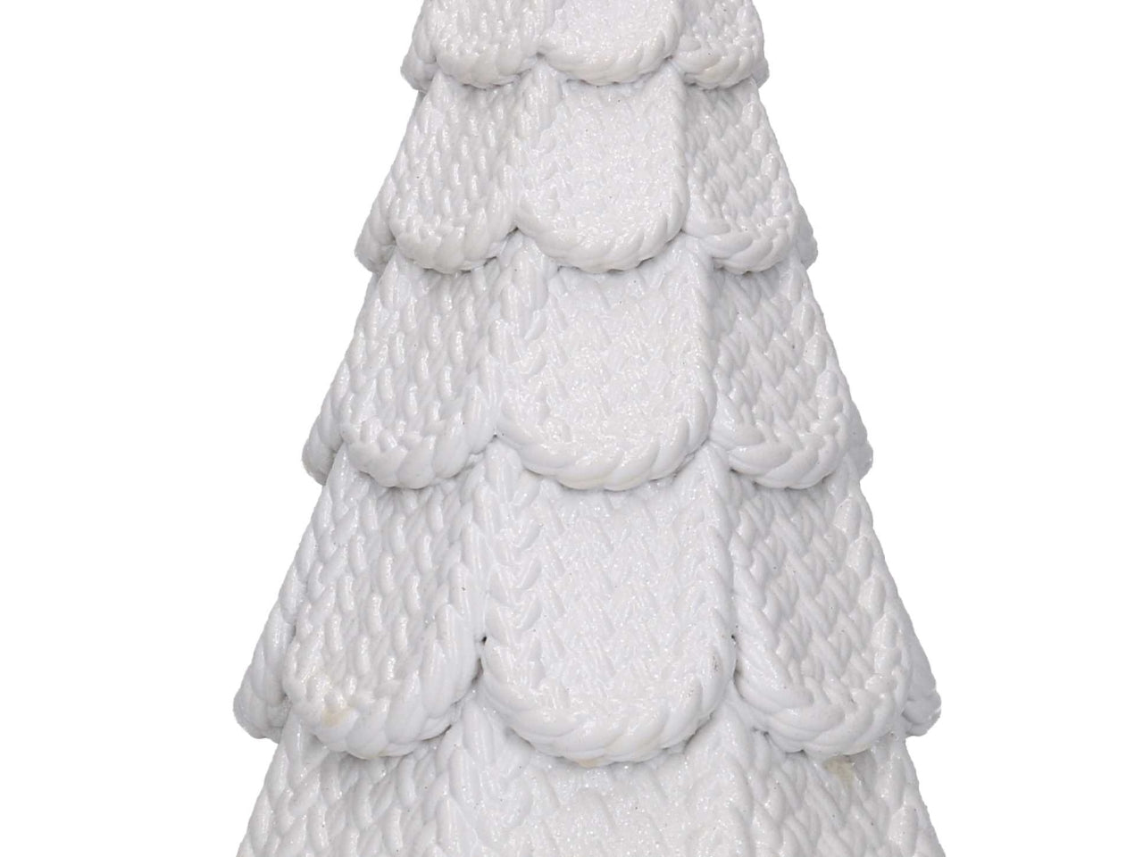Albero in resina effetto rattan bianco con fiocco oro 11,3xh.25,5cm