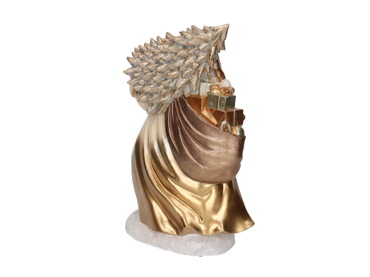 Babbo Natale in resina con albero bianco e oro 25x12xh.38,5cm