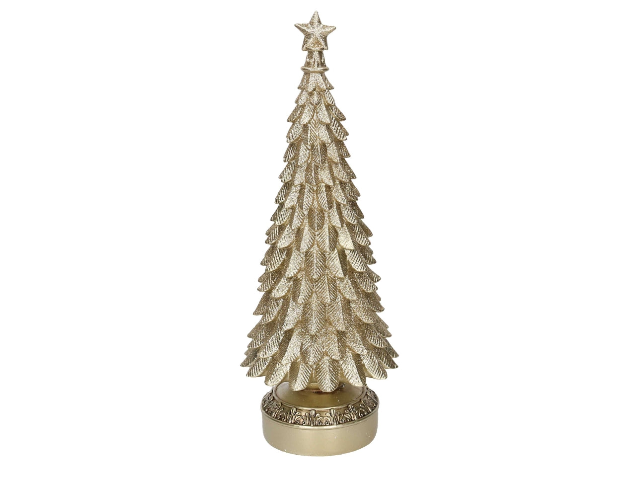 Alberello decorativo in resina oro 15,5xh.41cm
