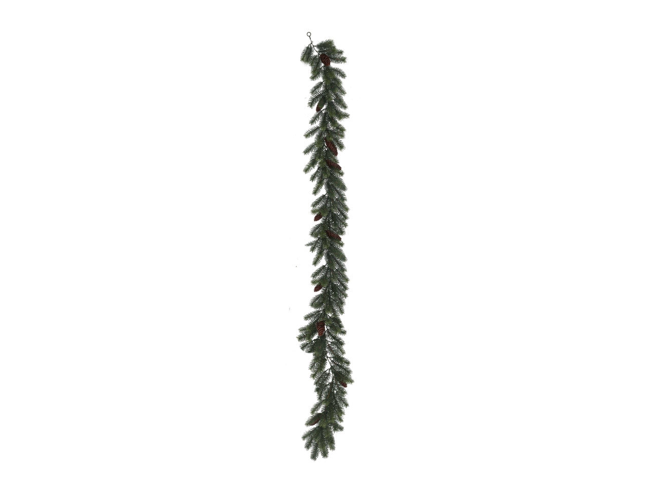 Ghirlanda verde con pigne h.183cm