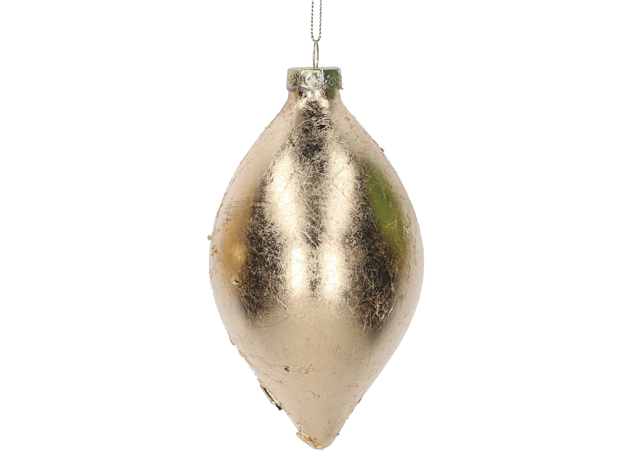 Palla a goccia in vetro oro 8xh.14cm