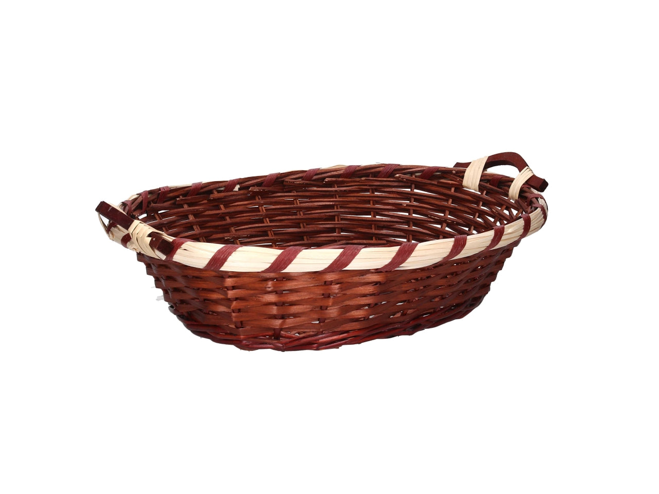 Cesta ovale in vimini 51/55x40xh.14cm noce