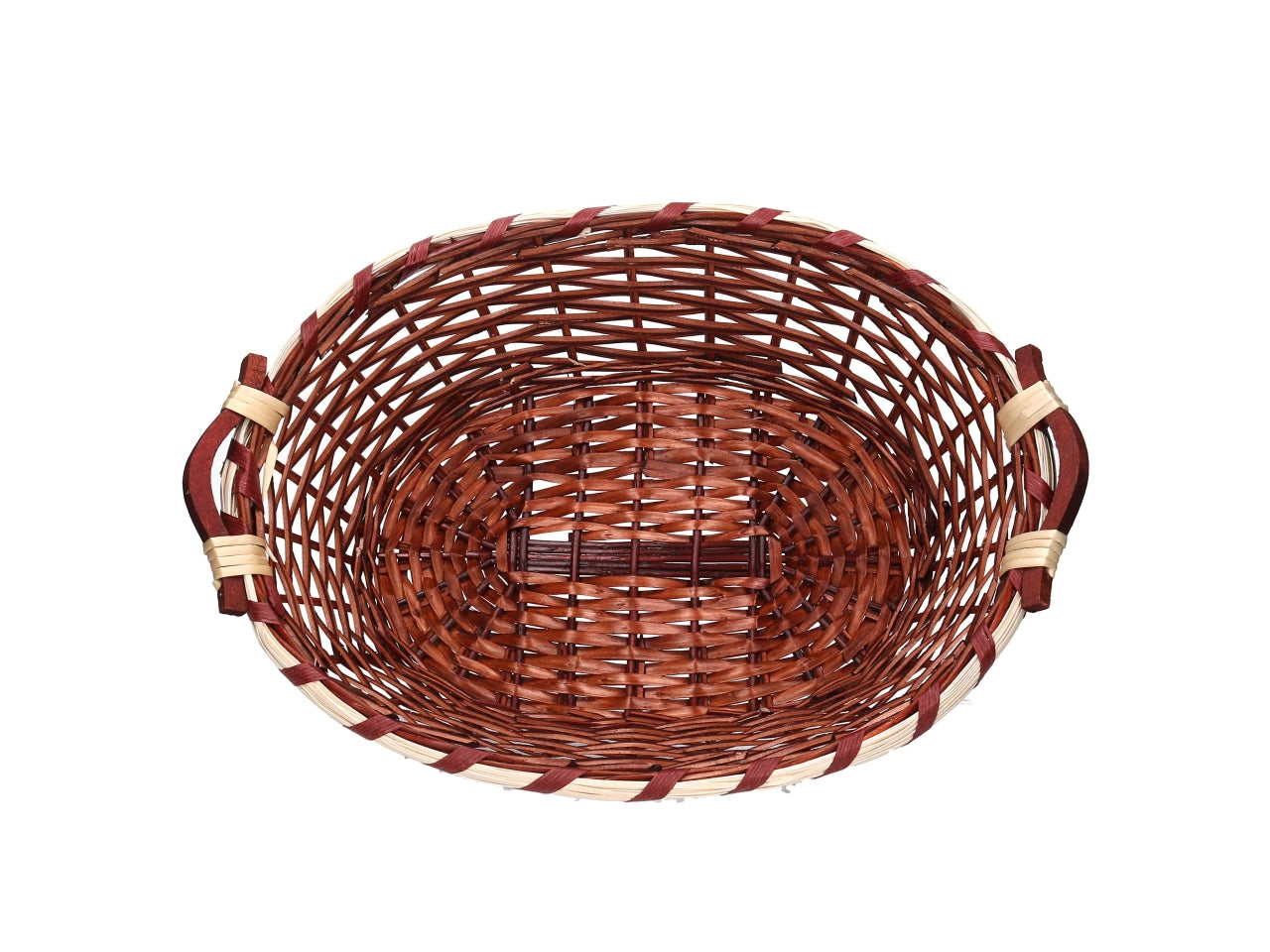 Cesta ovale in vimini 51/55x40xh.14cm noce