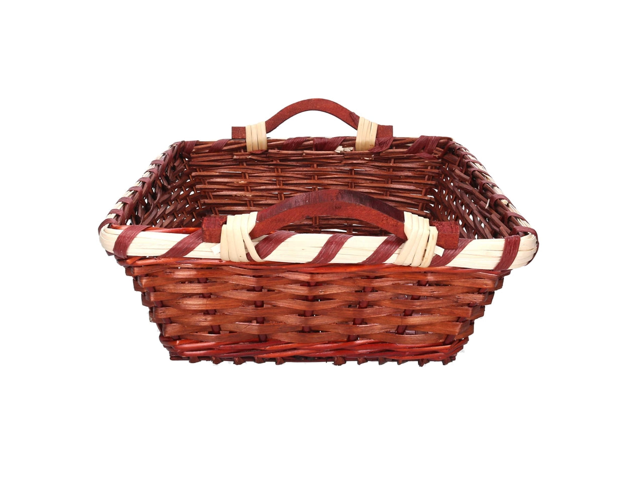 Cesta rettangolare in vimini 46/50x36xh.12cm noce