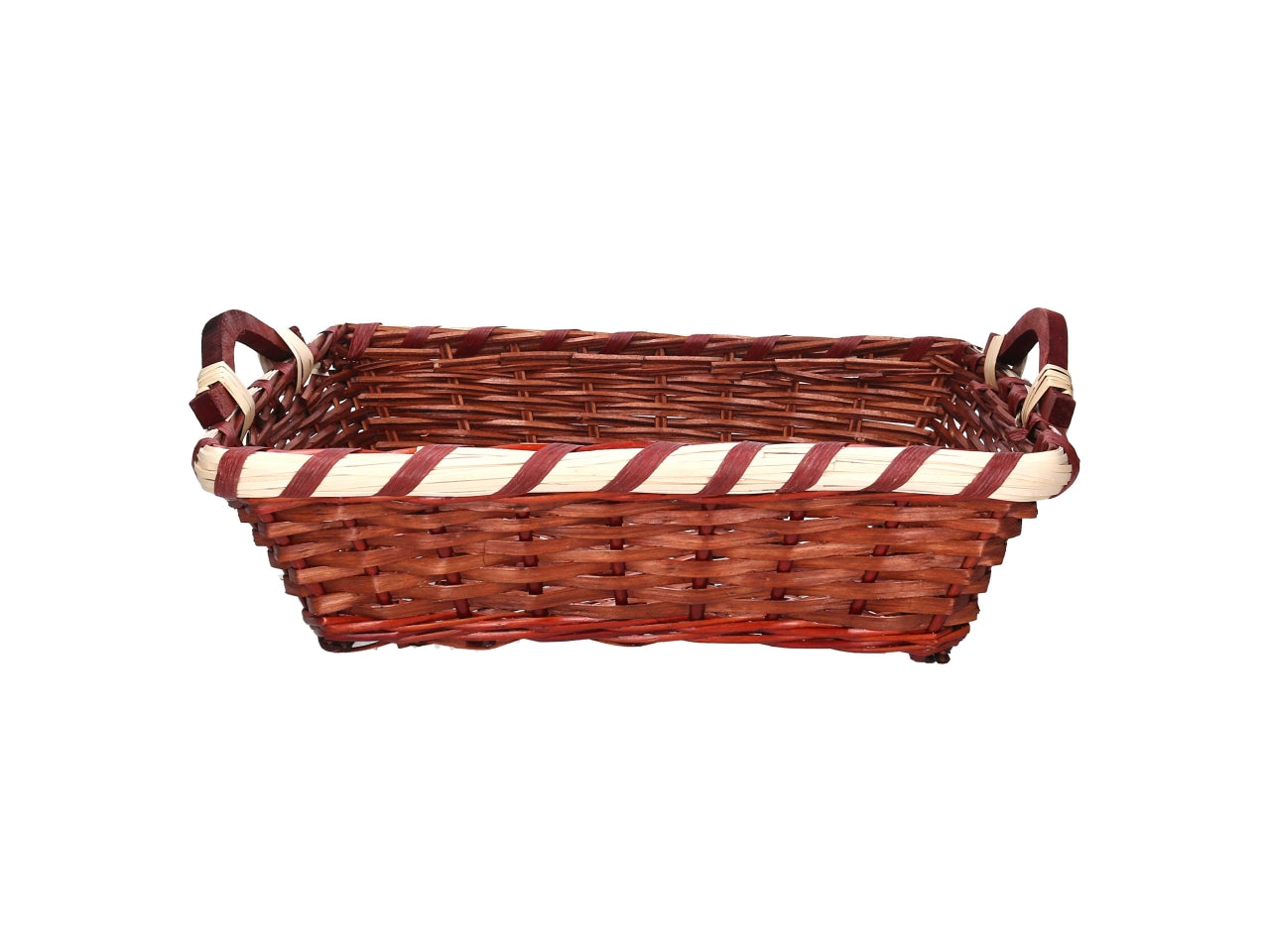 Cesta rettangolare in vimini 46/50x36xh.12cm noce