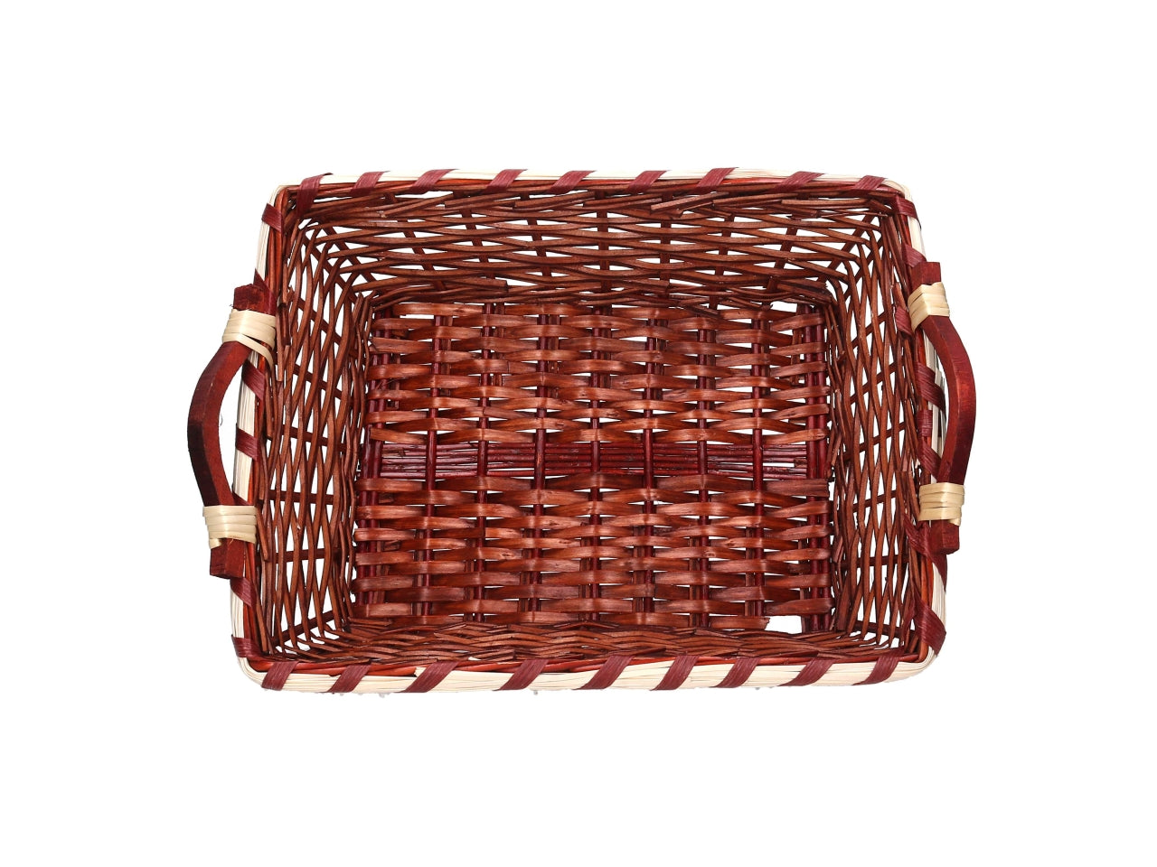 Cesta rettangolare in vimini 46/50x36xh.12cm noce